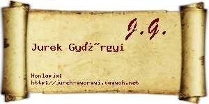 Jurek Györgyi névjegykártya